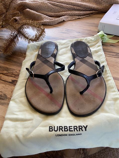 burberry print slides|burberry women's thongs flip flops.